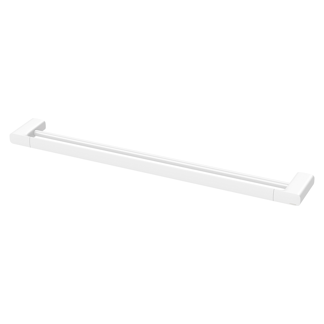 PHOENIX NUAGE DOUBLE TOWEL RAIL 800MM MATTE WHITE