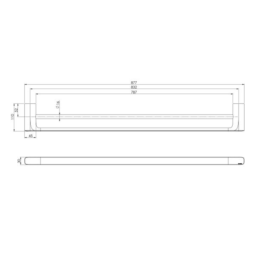 PHOENIX NUAGE DOUBLE TOWEL RAIL 800MM CHROME