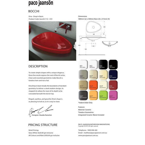 Paco Jaanson Bocchi Etna Bowl Matt Black
