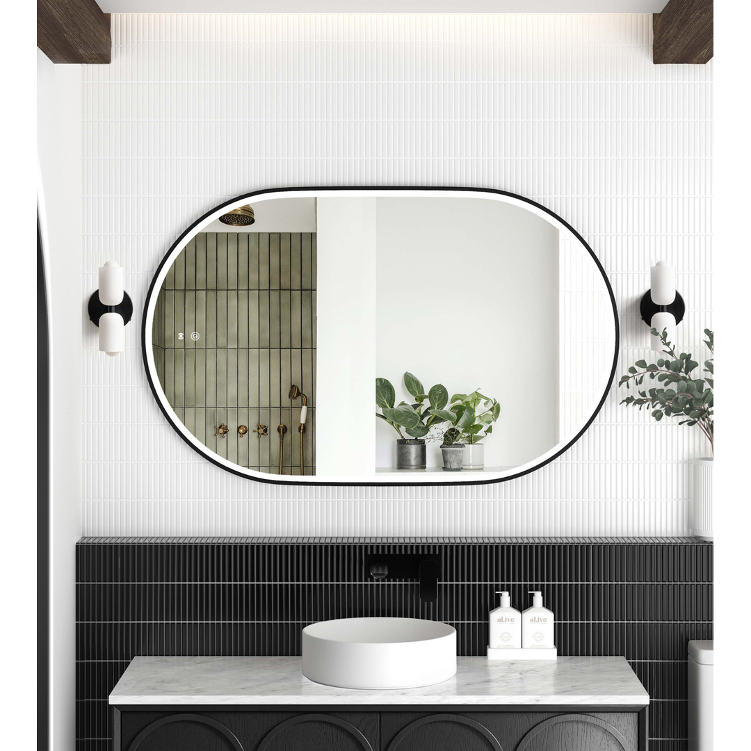 Otti Led Noosa 900X600 Black Metal Frame Mirror