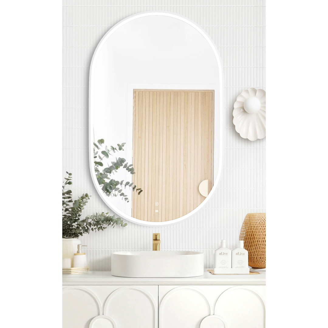 Otti Led Noosa 900X600 White Metal Frame Mirror