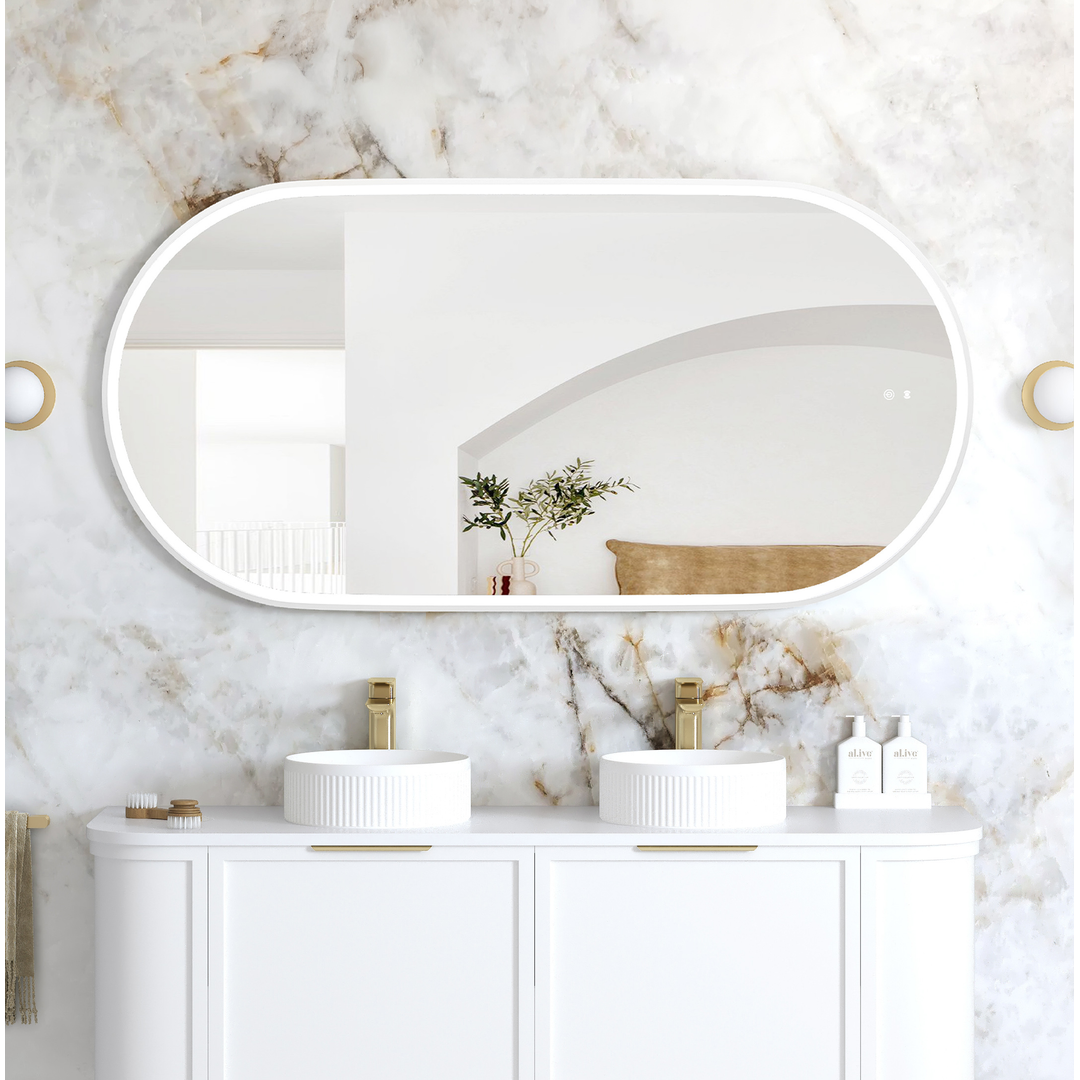 Otti Led Noosa 1500X750 White Metal Frame Mirror