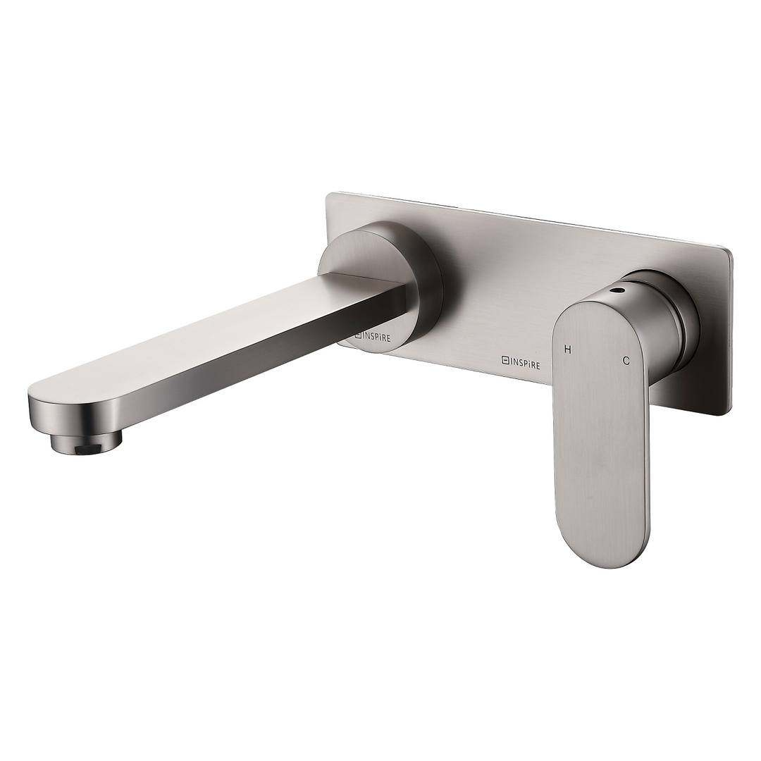 Otti Vetto Wall Basin Mixer With Spout Brush Nickel