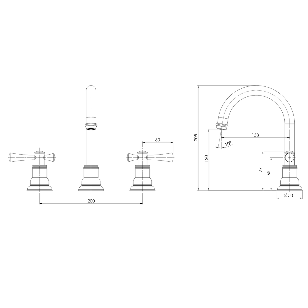 Phoenix Cromford Basin Set Brushed Bronze