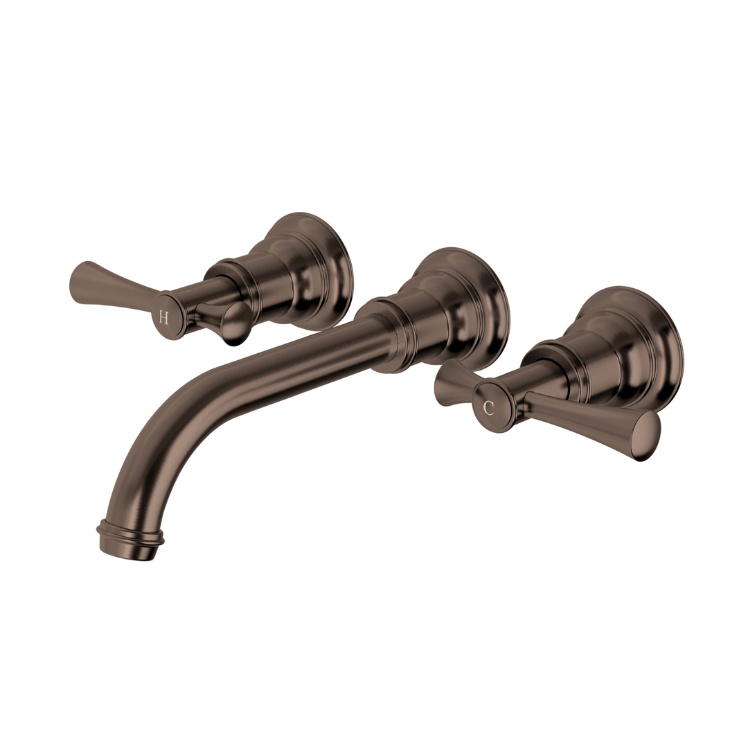 Phoenix Cromford Wall Basin / Bath Tap Set Brushed Bronze