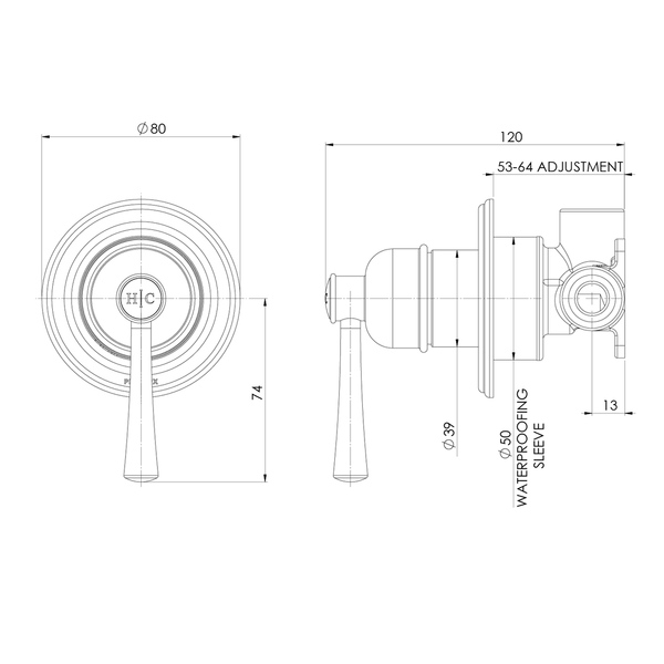 Phoenix Cromford Switchmix Shower / Wall Mixer Brushed Bronze