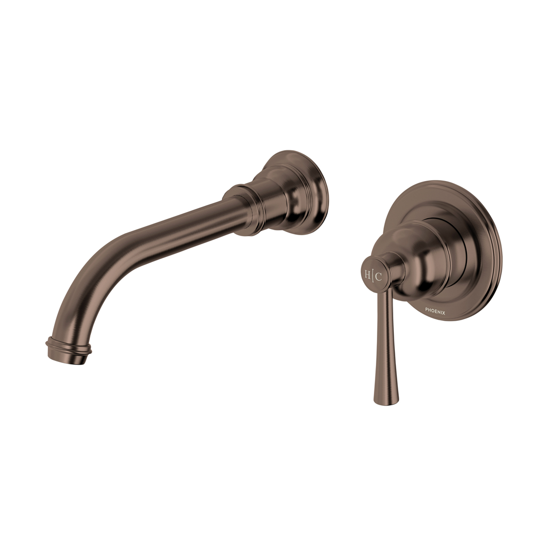 Phoenix Cromford Switchmix Wall Basin / Bath Mixer Set Fit-Off Kit Brushed Bronze
