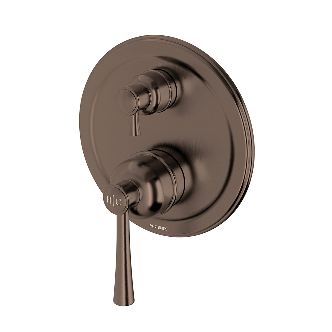 Phoenix Cromford Switchmix Shower / Bath Diverter Mixer Brushed Bronze