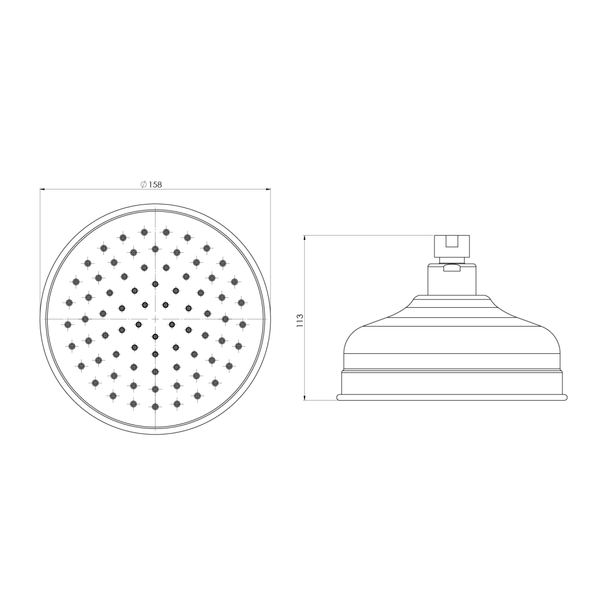 Phoenix Cromford Shower Rose Brushed Bronze
