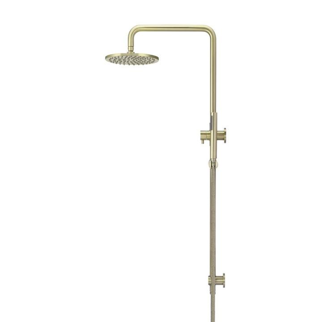 Meir Round Combination Shower Rail 200mm Rose & Hand Shower - Tiger Bronze
