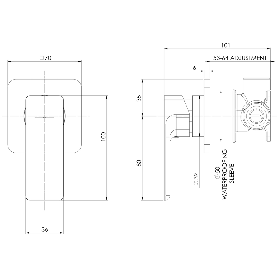 Phoenix Gloss Mkii Shower / Wall Mixer Brushed Carbon