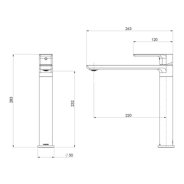 Phoenix Gloss Mkii Sink Mixer Matt Black