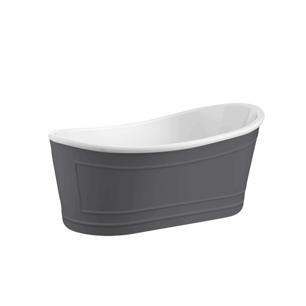 Belbagno Ritz Freestanding Bath Matt Grey 1670mm