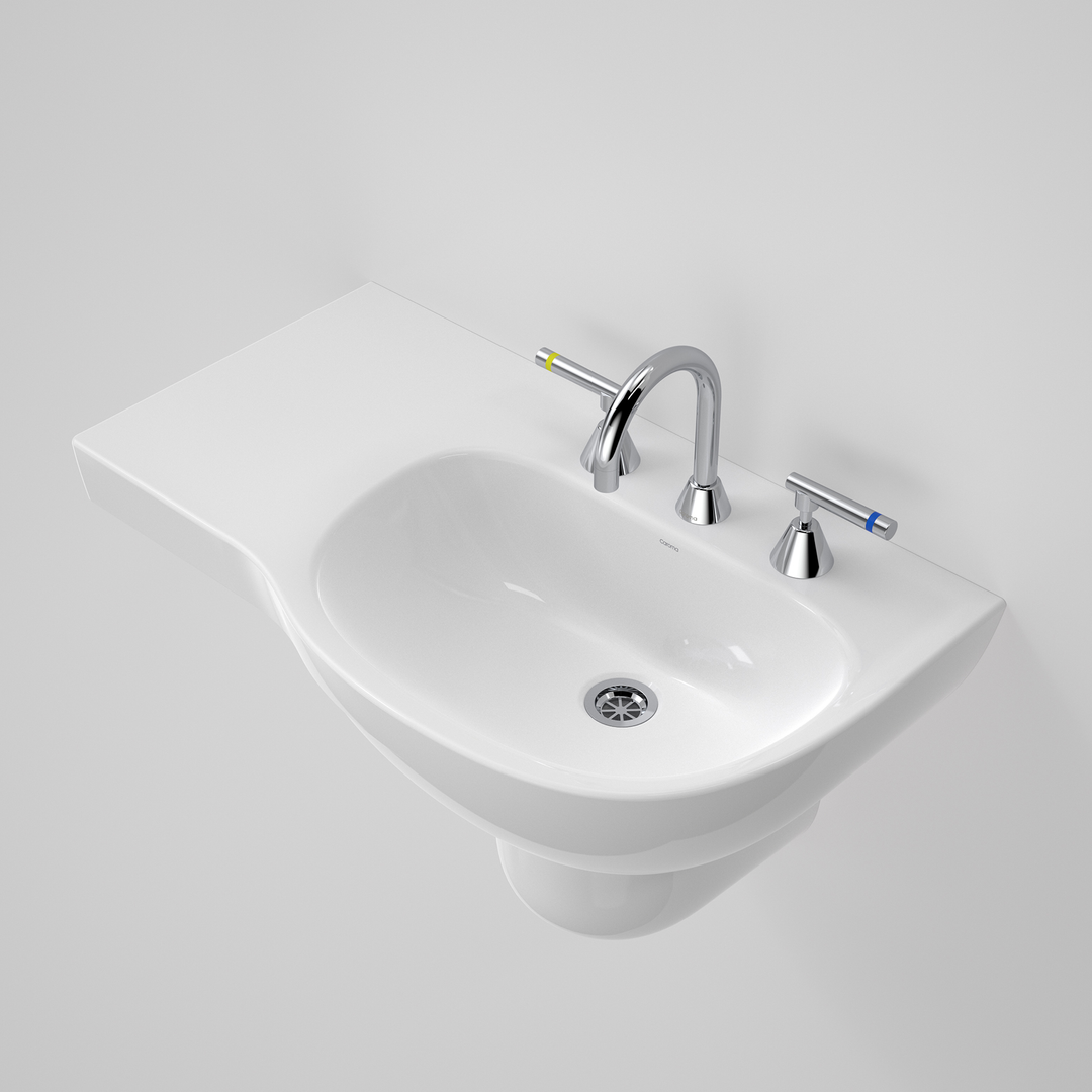 CARE 700 LH SHELF WALL BASIN 1 TAPHOLE NO OVERFLOW BY CAROMA(CAROMA P#:873410W)