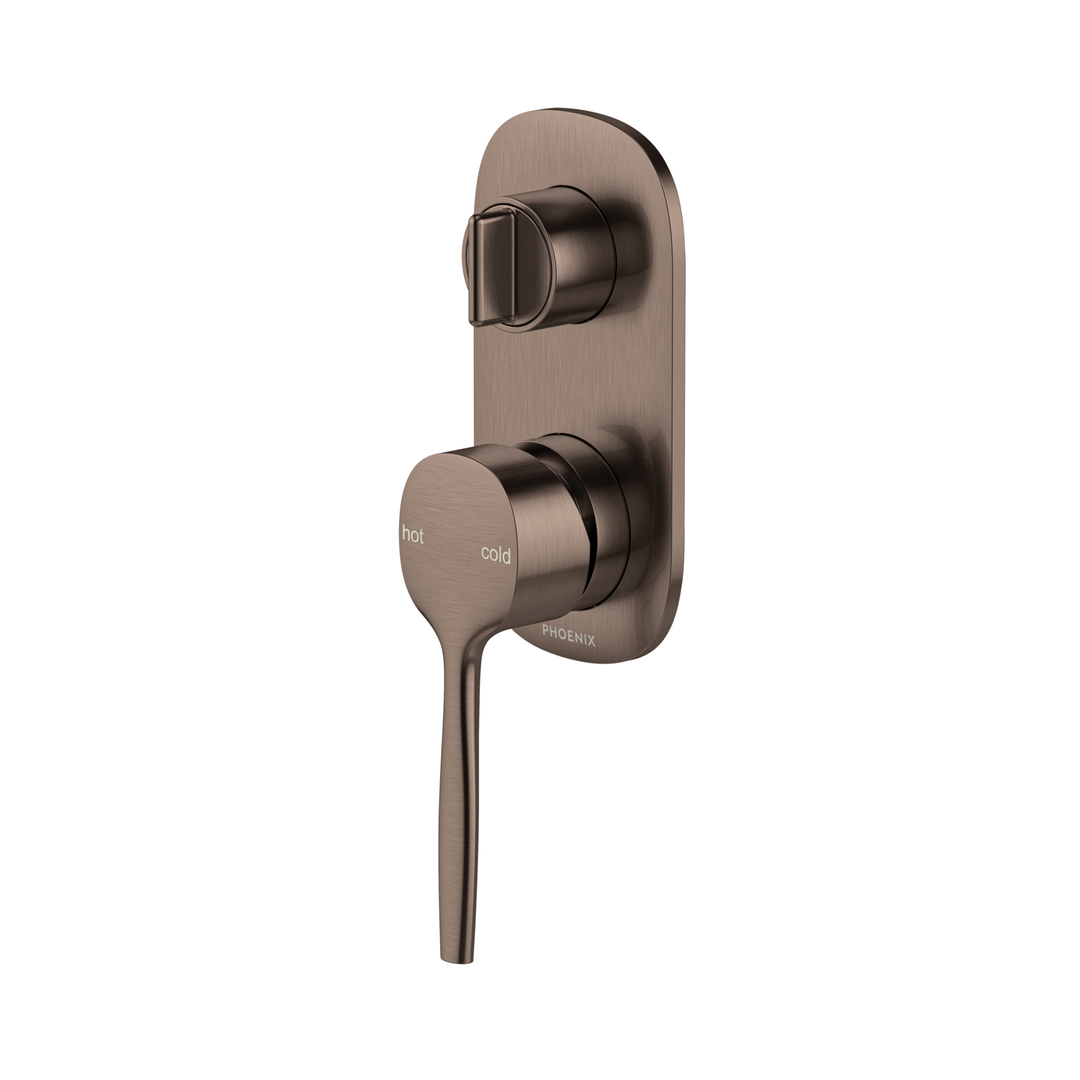 Phoenix Vask Switchmix Shower / Bath Diverter Mixer Fit-Off Kit Brushed Bronze