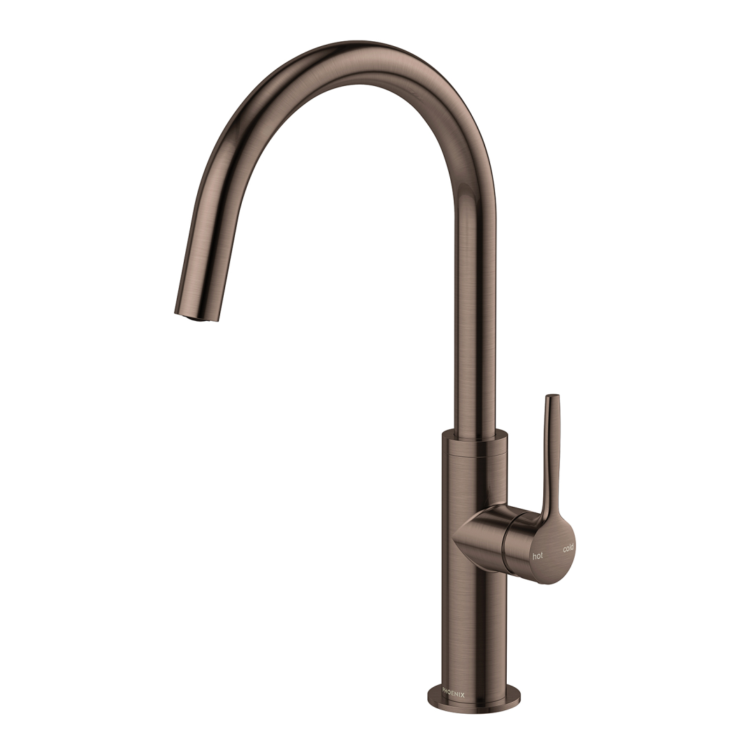 Phoenix Vask Sink Mixer 190Mm Gooseneck Brushed Bronze