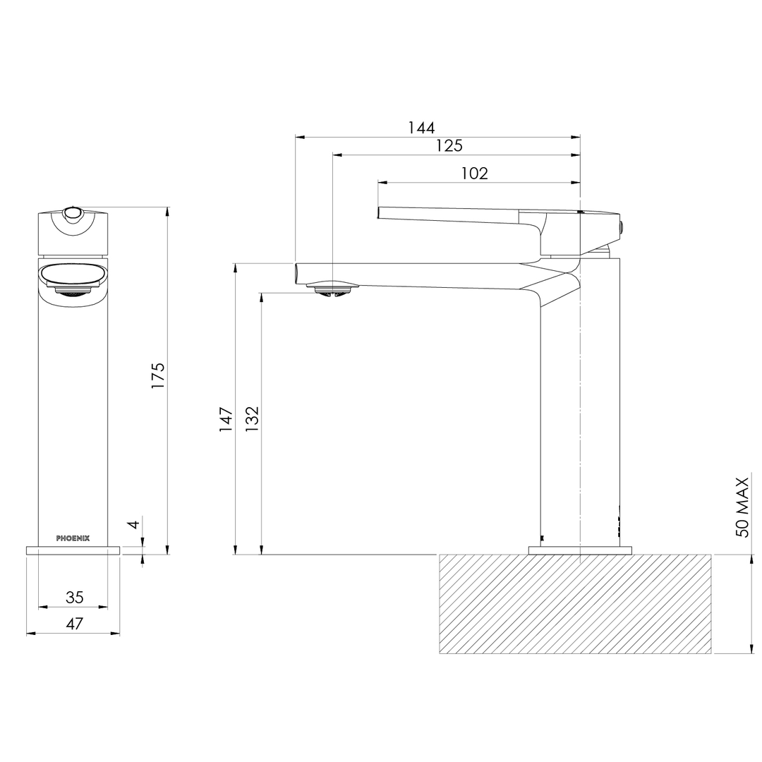Phoenix Vask Basin Mixer Brushed Bronze