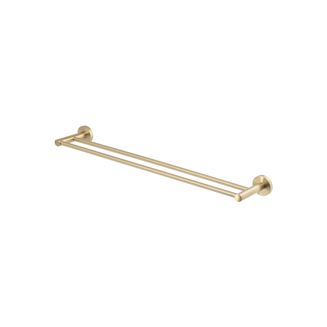 Brasshards Mixx Chia Double Towel Rail 600Mm Brushed Gold