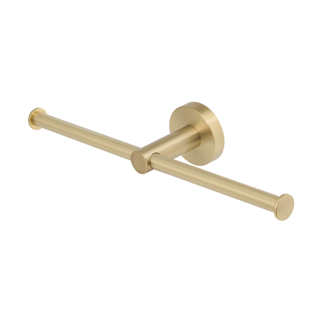 Brasshards Mixx Chia Double Toilet Roll Holder Brushed Gold