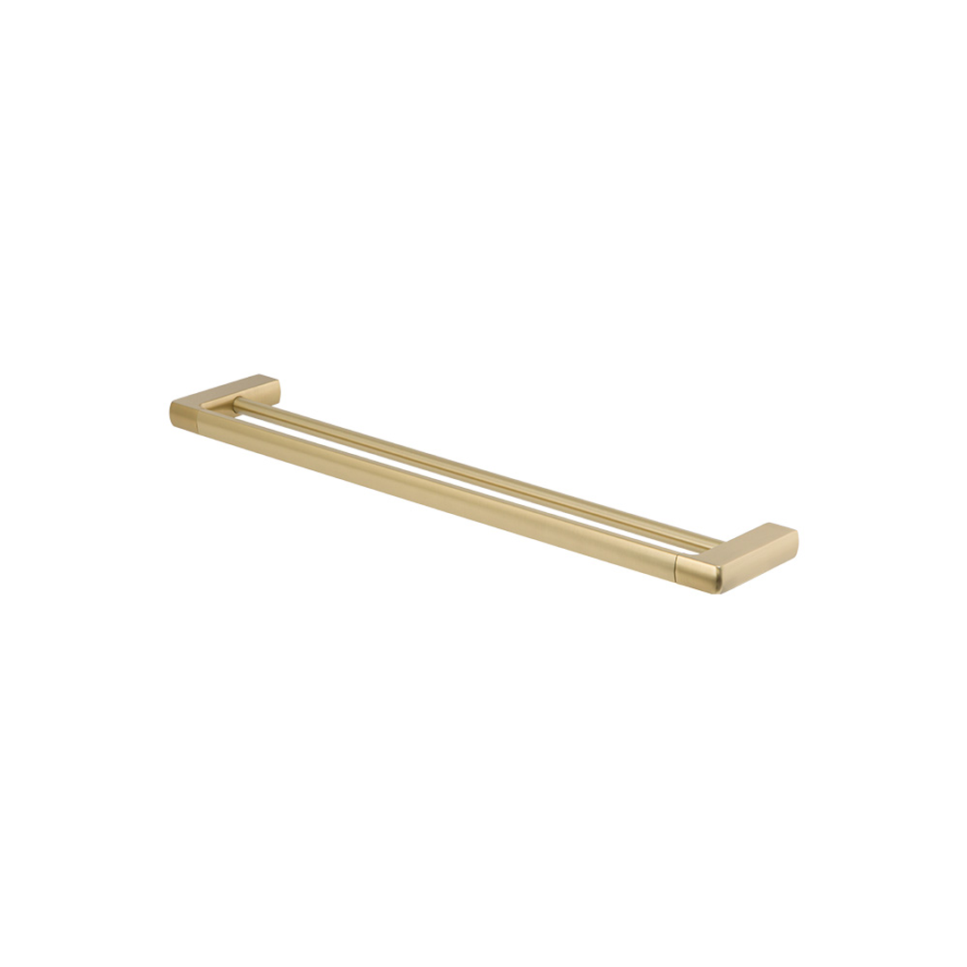Brasshards Mixx Sandalwood Double Towel Rail 600Mm Brushed Gold