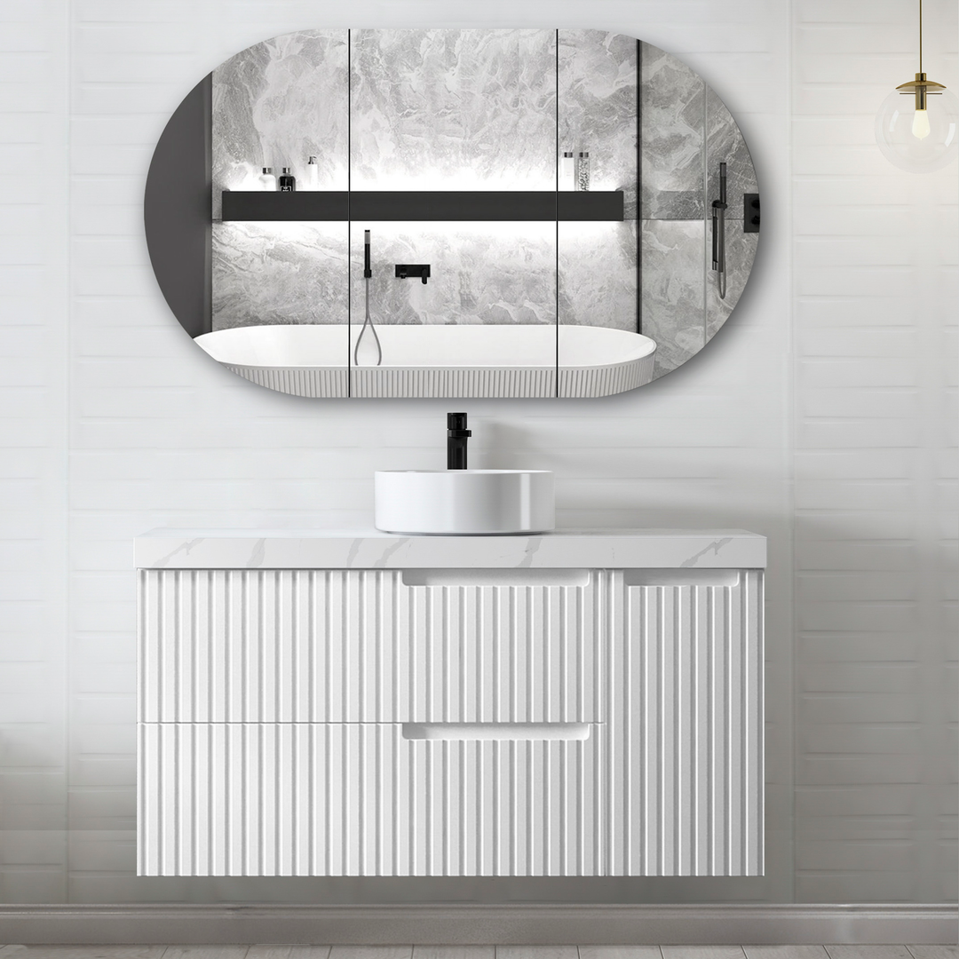 OTTI NOOSA 1200X460X550 WALL HUNG MATTE WHITE PLYWOOD CABINET