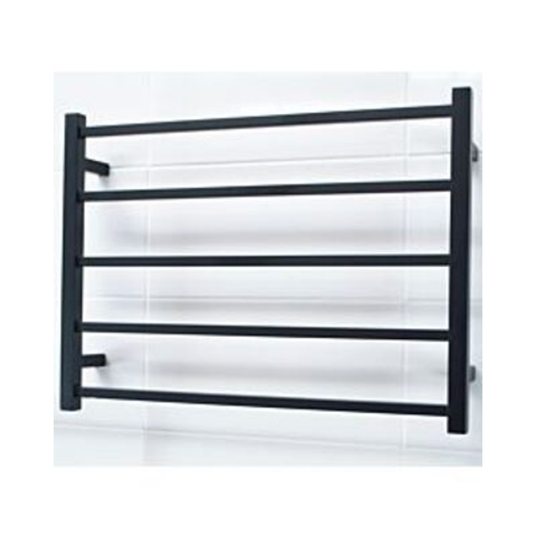 Radiant 5 Bar Heated Towel Ladder Black 750 X 550 Right Hand