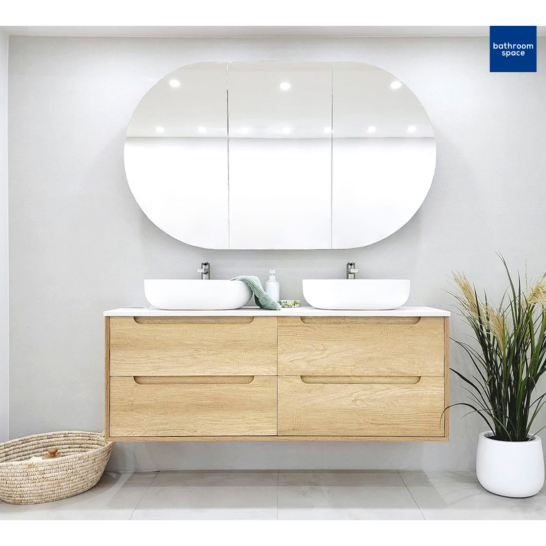 Otti Byron Natural Oak 1200 Double Bowl Cabinet