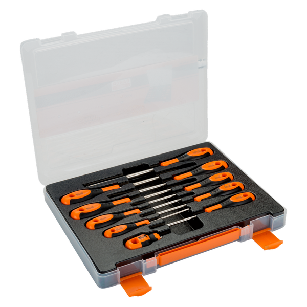 Bahco 10 Pcs Screwdriver Set In Plastic Case 605-10-Pc-Au