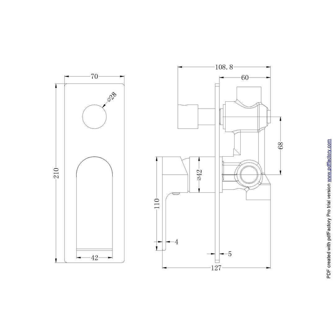 Nero Bianca Shower Mixer With Diverter Brushed Gold