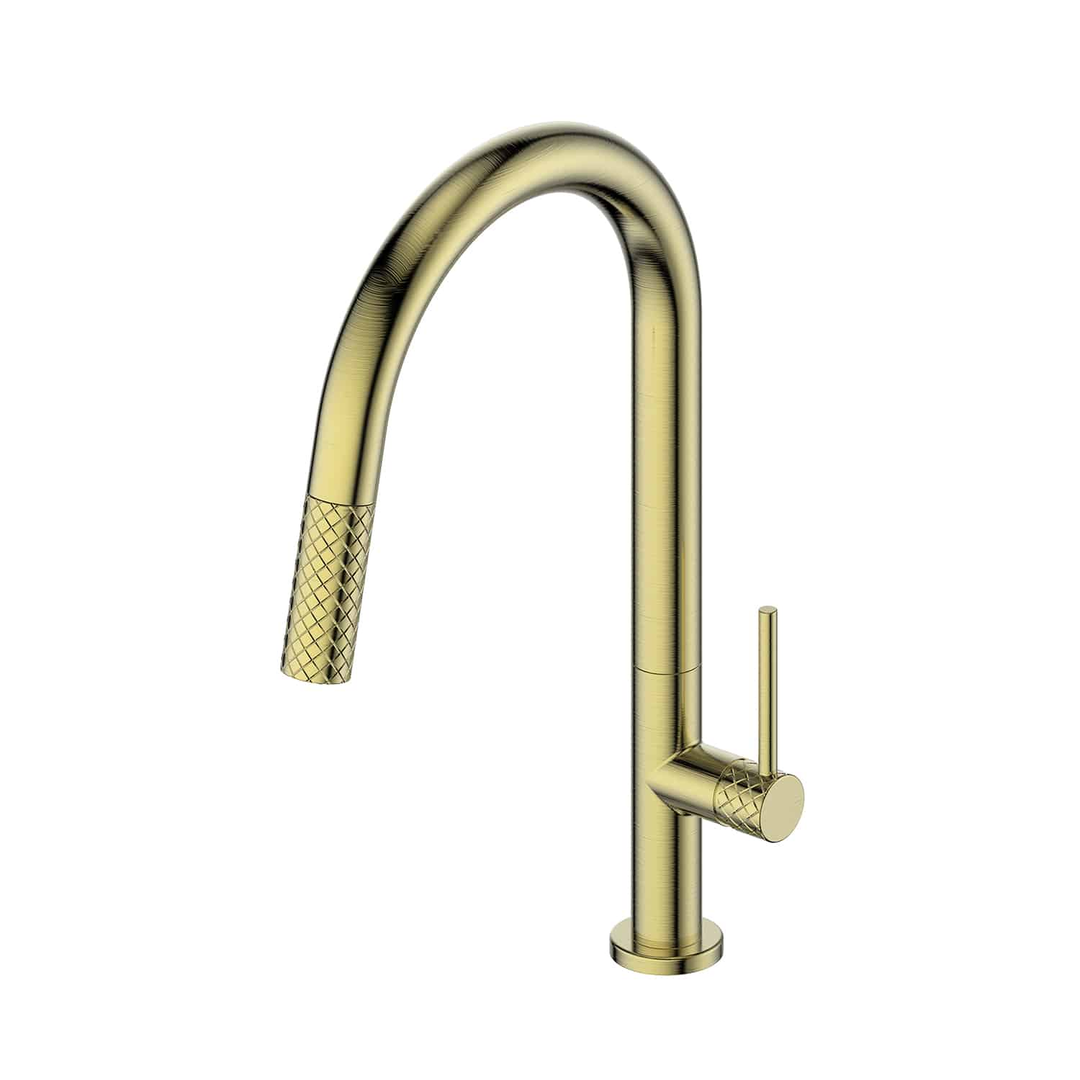 Greens Textura Pull-Down Sink Mixer Pvd Brushed Brass