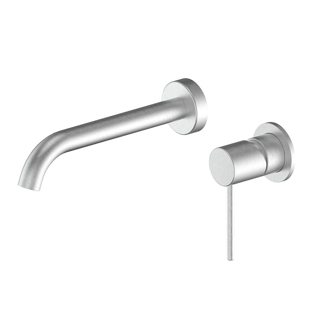Greens Gisele Wall Basin Mixer PVD Brushed Stainless