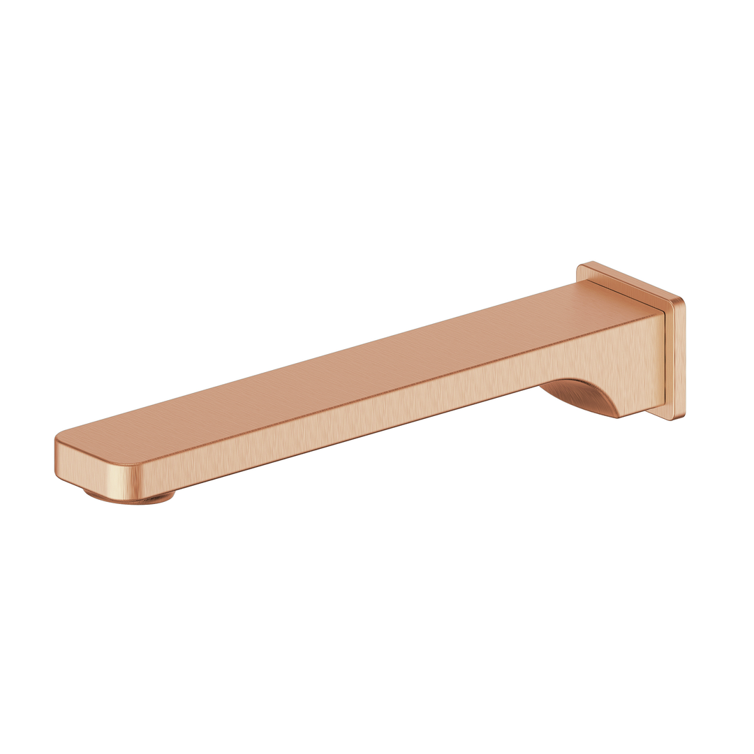 Greens Swept Bath Spout Brushed Copper