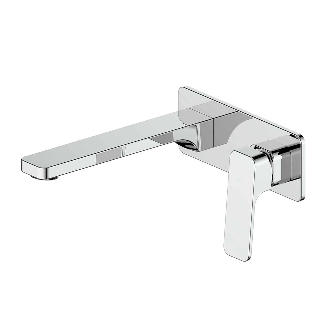 Greens Swept Wall Basin/Bath Mixer W/Plate Chrome