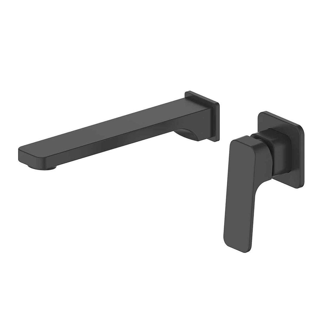 Greens Swept Wall Basin/Bath Mixer Pvd Matte Black