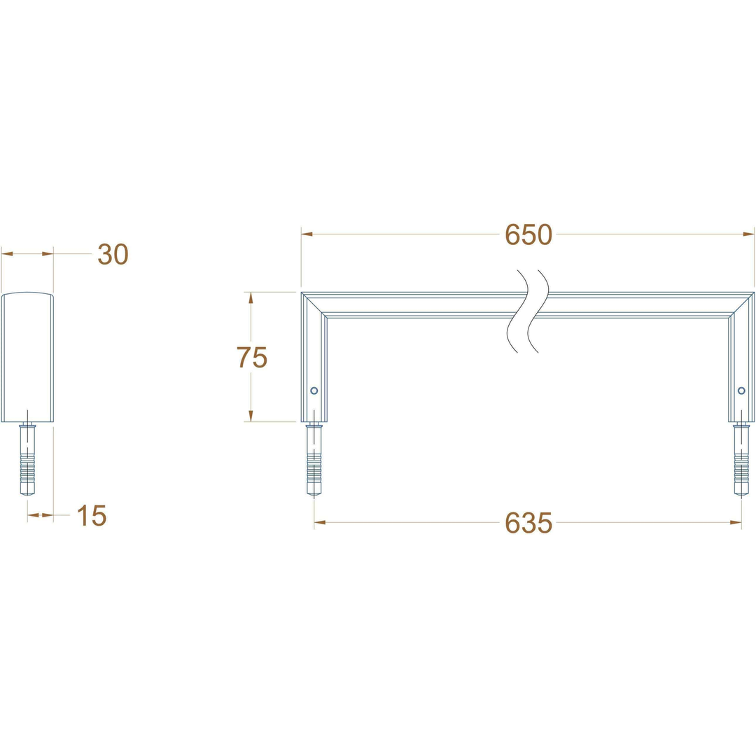 Avenir Xylo Single Towel Rail 65Cm Chrome