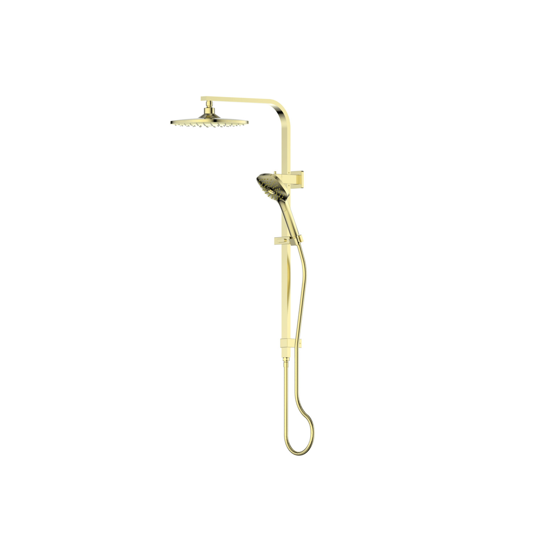Greens Corban Twin Rail Shower Pvd Brushed Brass