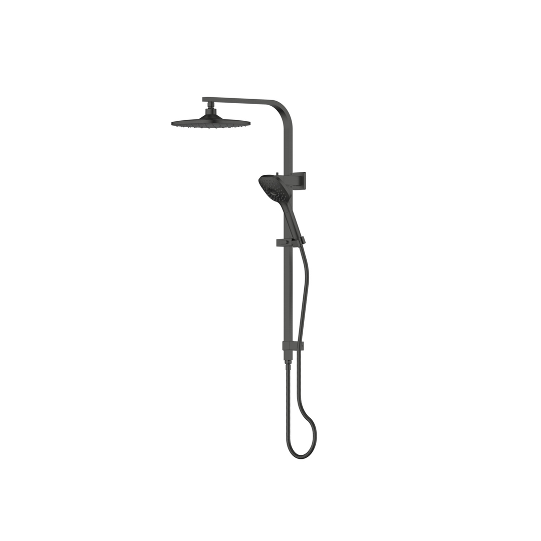 Greens Corban Twin Rail Shower Pvd Gun Metal