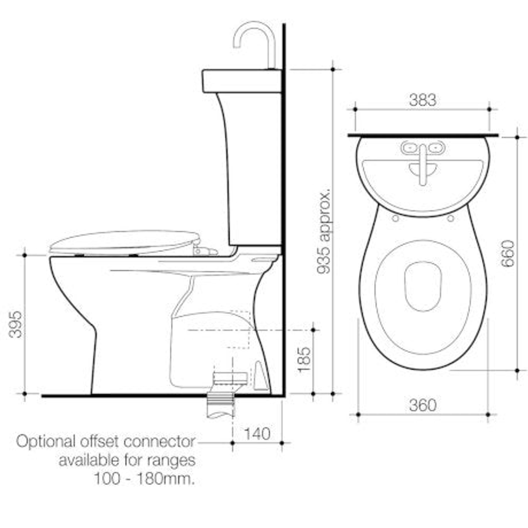 Caroma Profile 5 C/C (Integrated Basin) P Suite White