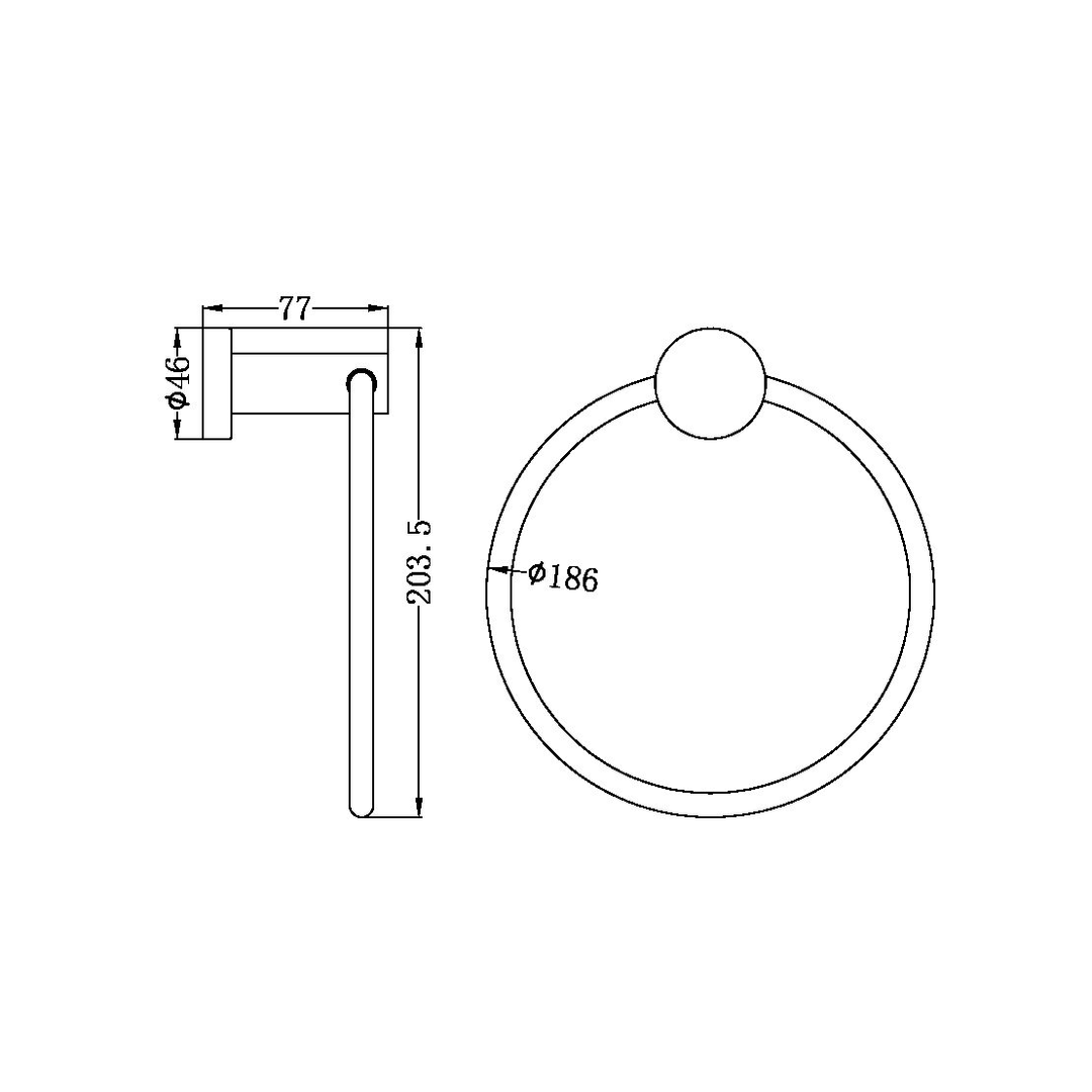 Nero Mecca Hand Towel Ring Brushed Bronze