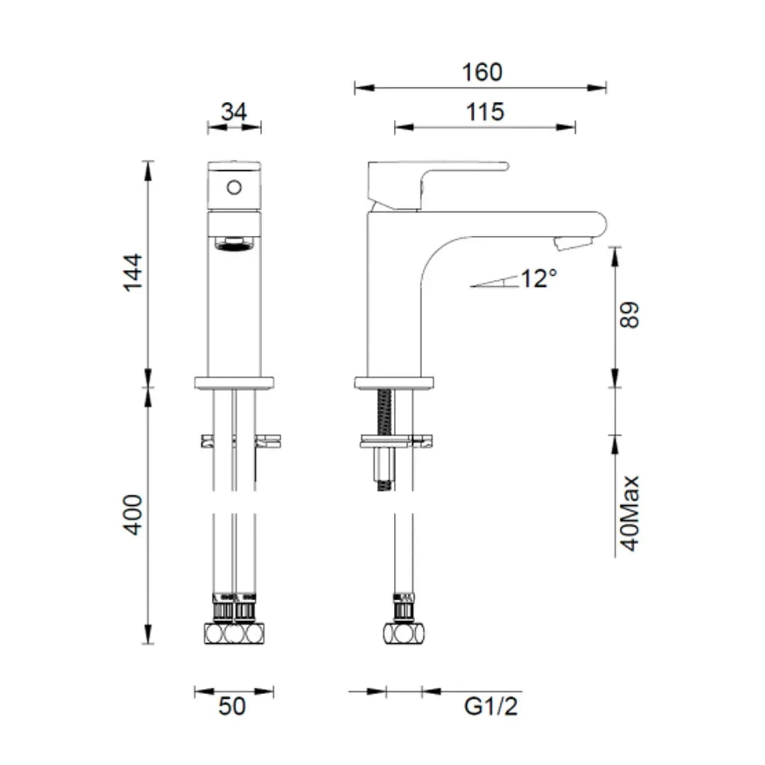 Abey Gareth Ashton Park Ave Basin Mixer Chrome - Burdens Plumbing