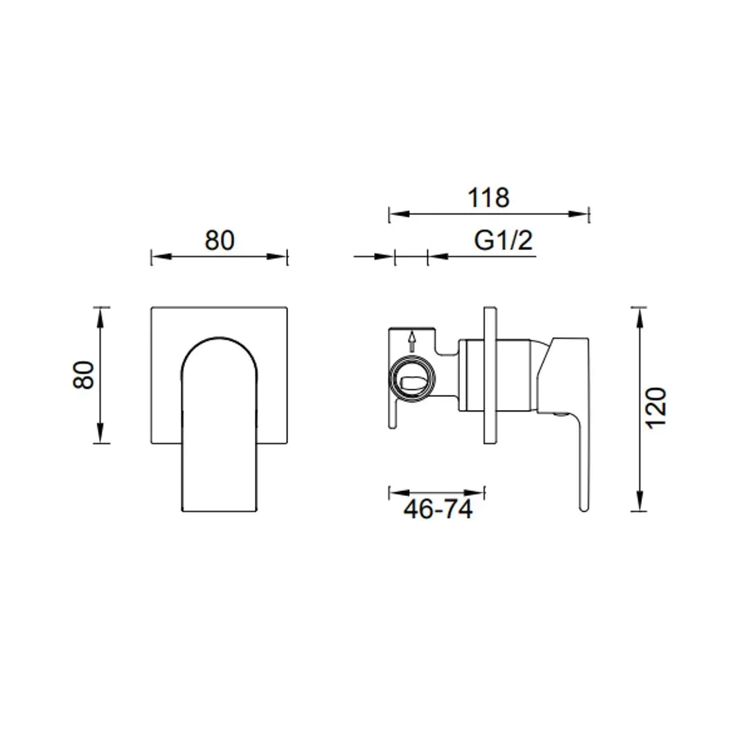 Abey Gareth Ashton Park Avenue Shower Mixer Inc Body 1Sh-Ext/Sh-Int - Burdens Plumbing