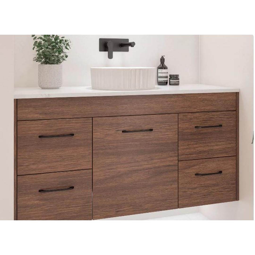 TIMBERLINE WALL TO WALL VANITY 750-950MM CENTRE WG BASIN SILKSURFACE AC TOP WALL HUNG