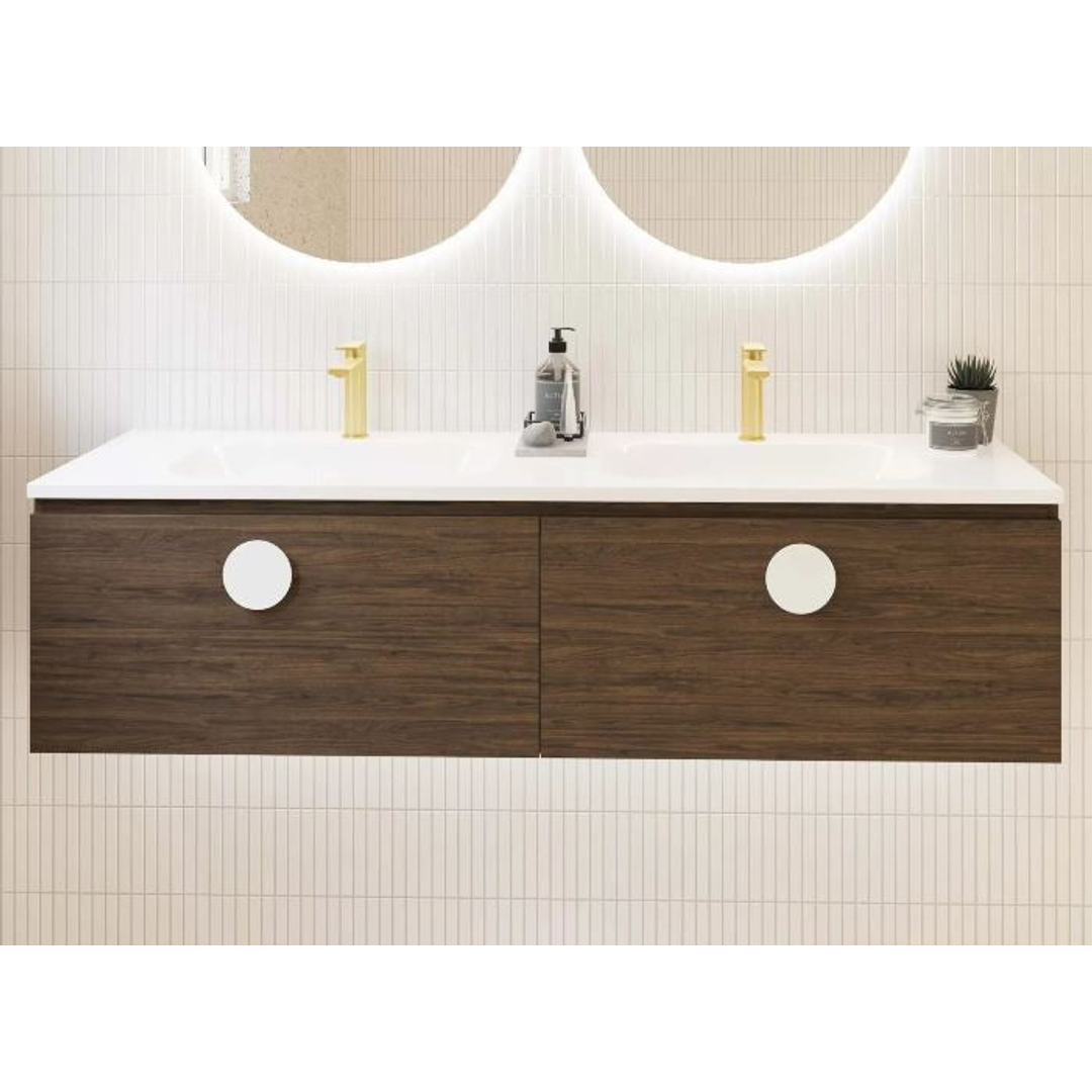 TIMBERLINE KINGSLEY VANITY 750MM CENTRE BOWL STADIUM TOP WALL HUNG