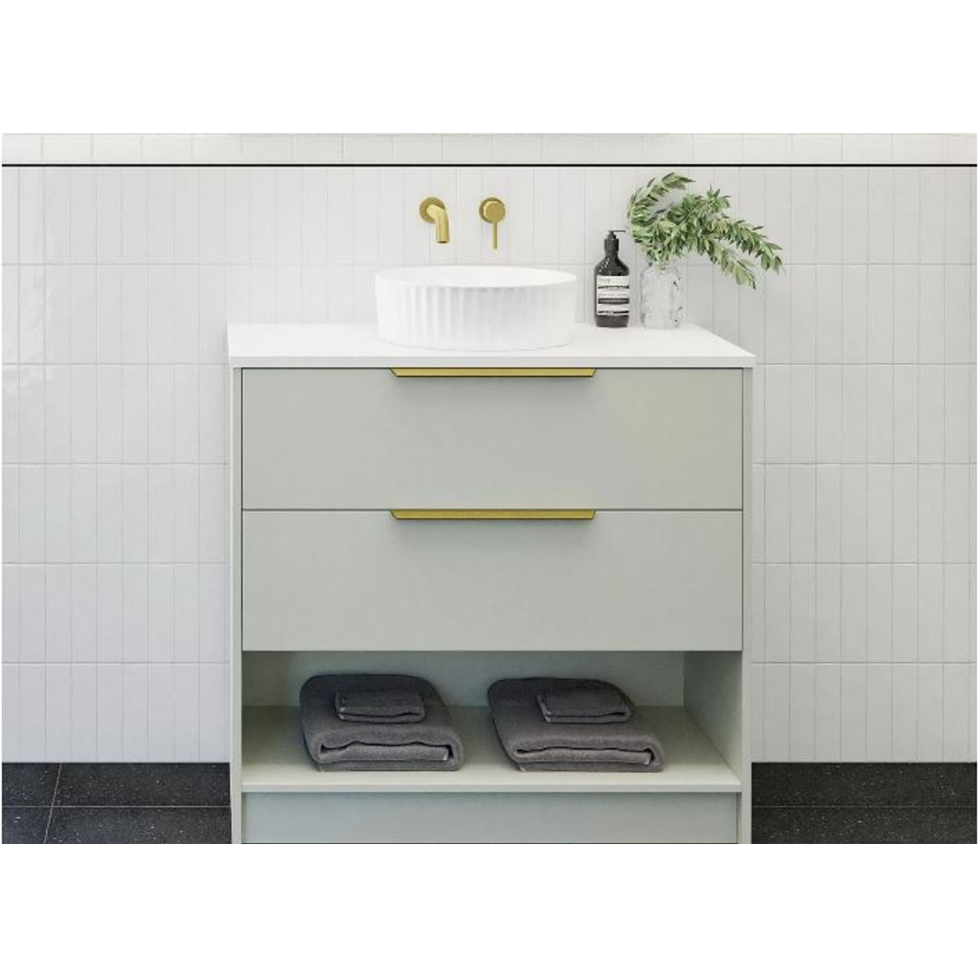 TIMBERLINE KANSAS VANITY 600MM CENTRE WG BASIN SILKSURFACE AC TOP WALL HUNG