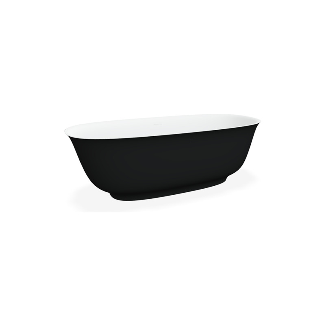 Domus Living Caria Stone Freestanding Bath Matte Black 1700mm