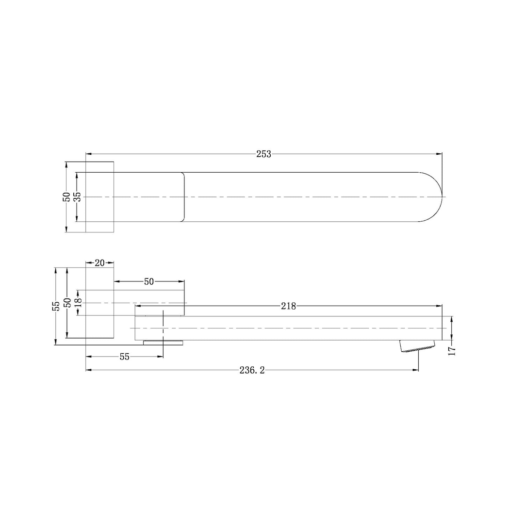 Bianca/Ecco Swivel Bath Spout Matt Black