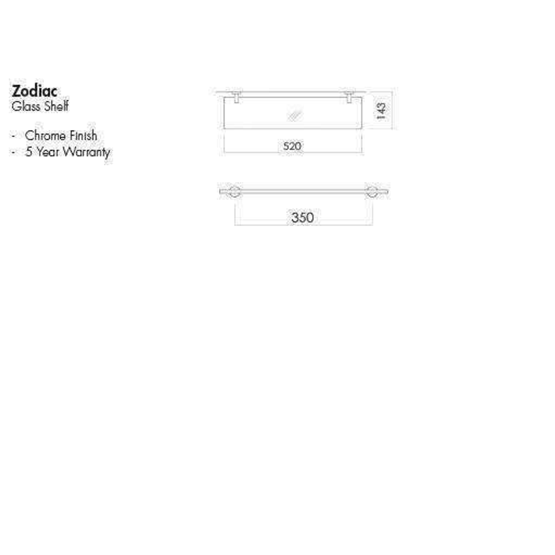 Aspire Zodiac Glass Shelf Chrome