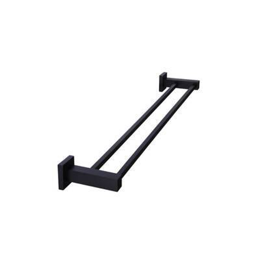 Meir Square Double Towel Rail 600Mm Matte Black
