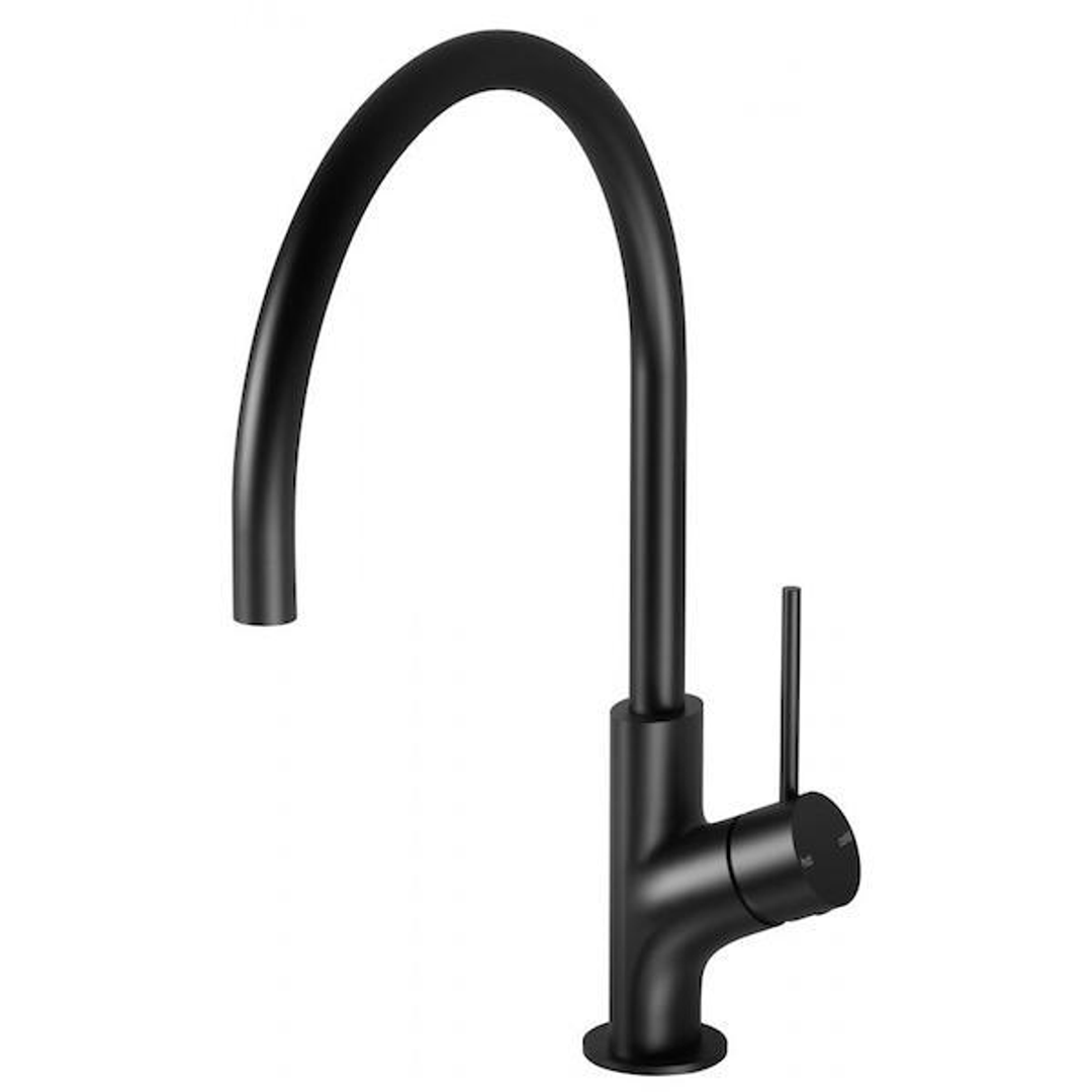 Phoenix Vivid Slimline Oval Sink Mixer 220mm Gooseneck-Matte Black