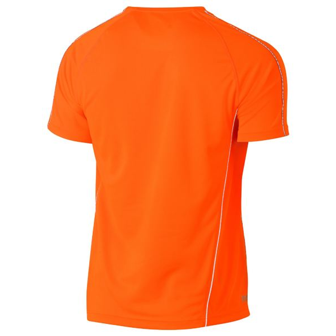 Bisley Cool Mesh Polo Reflective Piping Orange